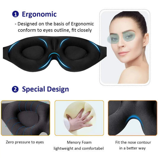 Masque de nuit 3D – vue de côté contour anatomique – Belleréelle