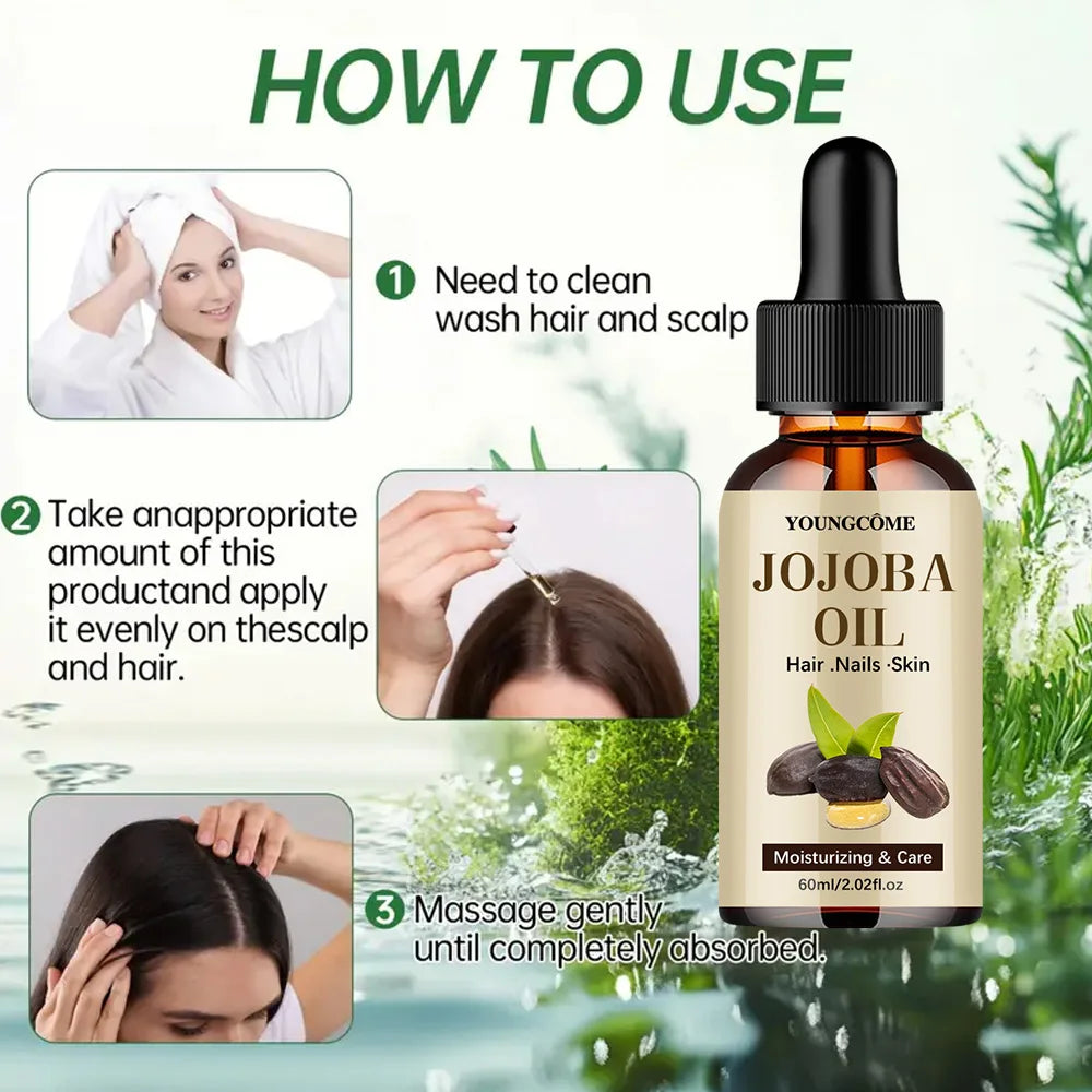 Huile de Jojoba Bio Pure — Visage, Cheveux & Ongles