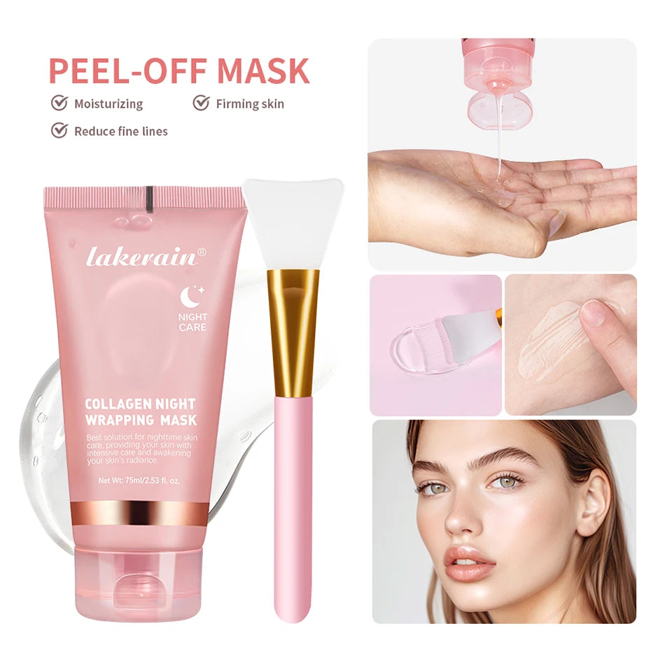 Masque collagène + pinceau – avant après peau repulpée – Belleréelle