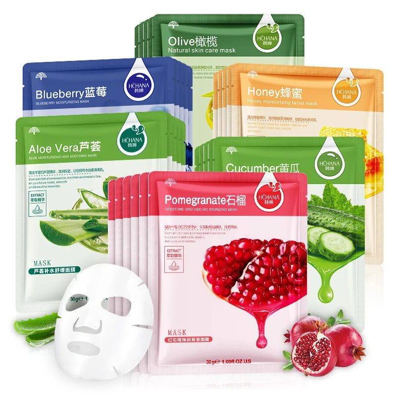Masques Visage en Tissu – Rituel Hydratant Naturel (Lot de 10)
