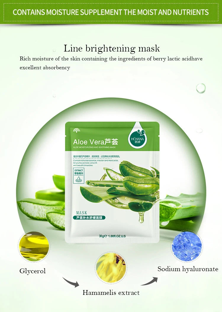 Masques Visage en Tissu – Rituel Hydratant Naturel (Lot de 10)