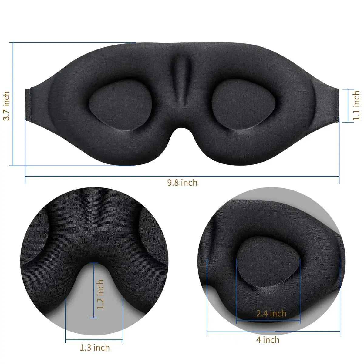 Masque nuit 3D contouré – modèle porté sommeil profond – Belleréelle