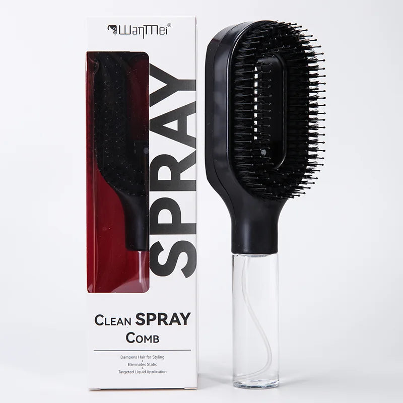 Brosse Spray 2-en-1 — Massage du Cuir Chevelu & Démêlant Antistatique