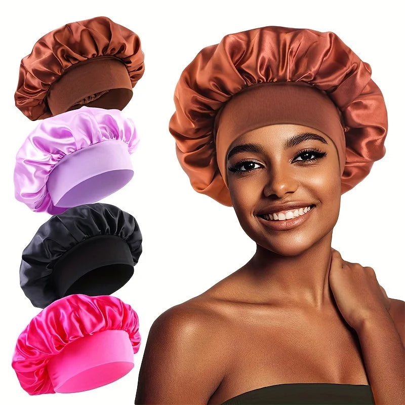 Bonnet satin – gamme couleurs bouclés & tresses – Belleréelle