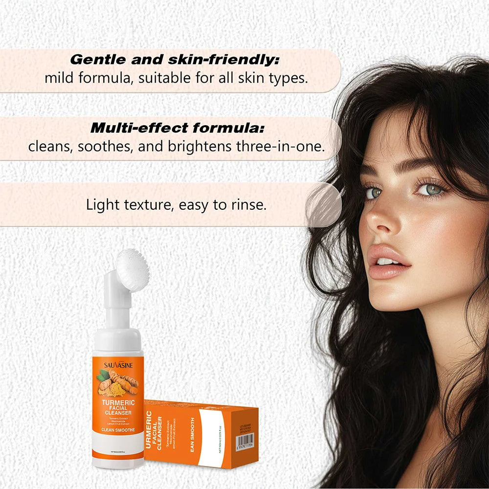 Mousse nettoyante curcuma – résultat teint lumineux unifié – Belleréelle