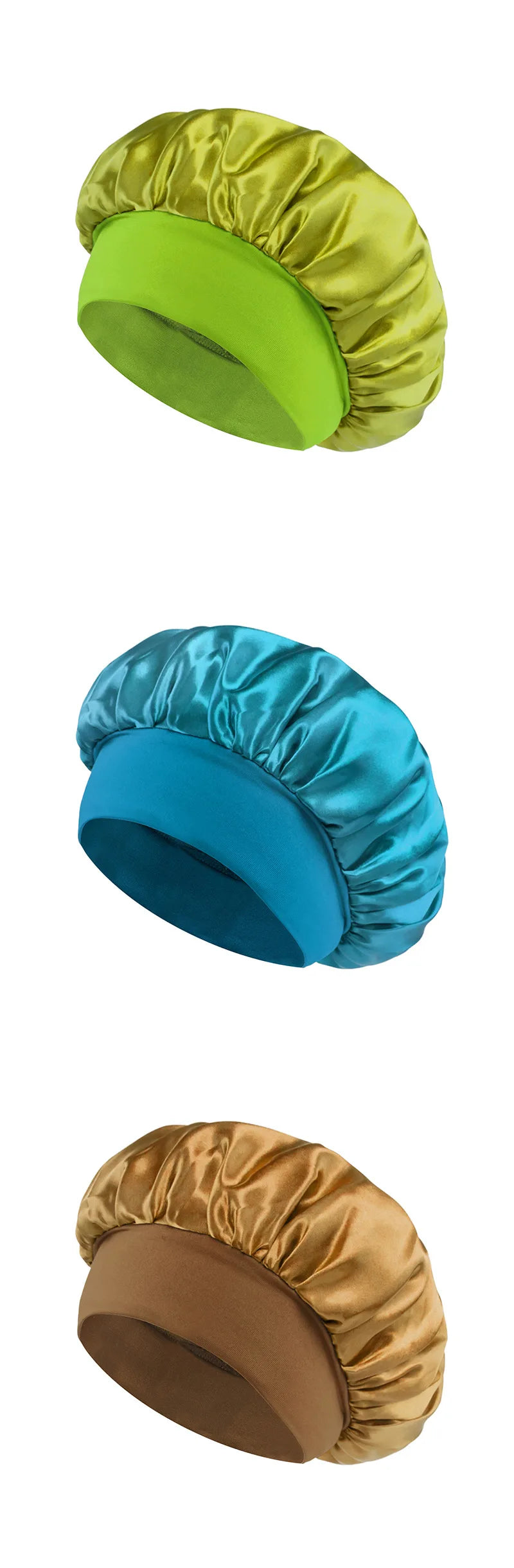 Bonnet satin nuit – vue de dos modèle porté – Belleréelle