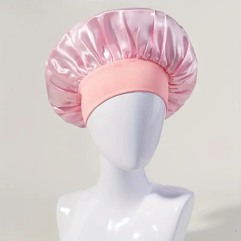 Bonnet satin grand format – avant après protection cheveux nuit – Belleréelle