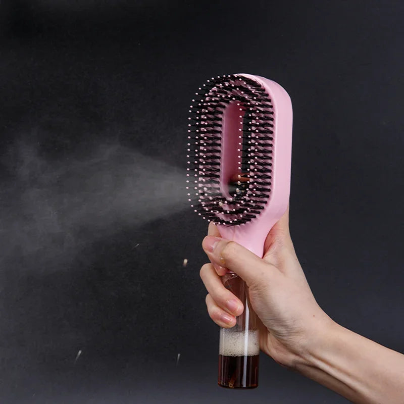 Brosse Spray 2-en-1 — Massage du Cuir Chevelu & Démêlant Antistatique