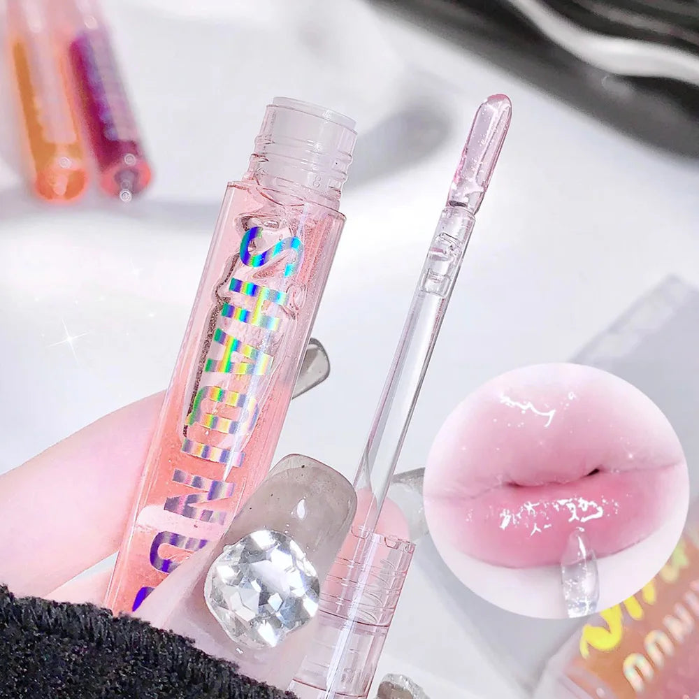 Coffret gloss miroir – texture jelly nacrée fond blanc – Belleréelle