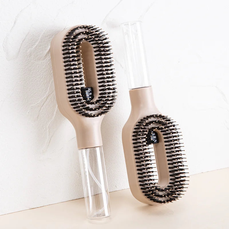 Brosse Spray 2-en-1 — Massage du Cuir Chevelu & Démêlant Antistatique