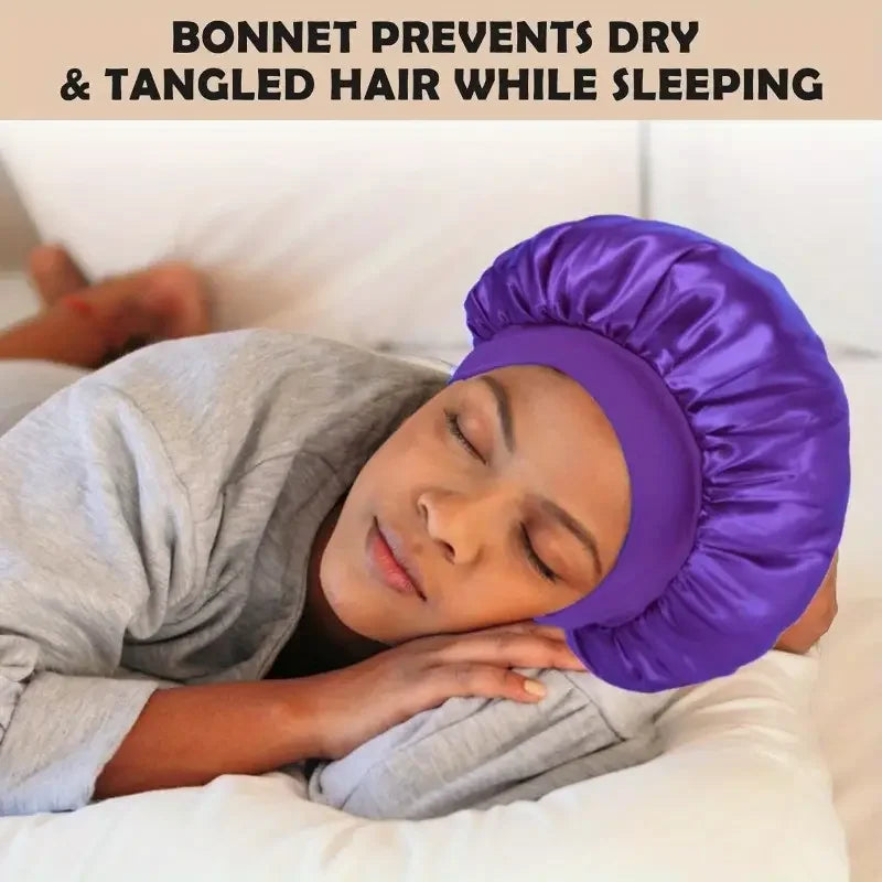 Bonnet satin grand format – modèle porté cheveux épais – Belleréelle