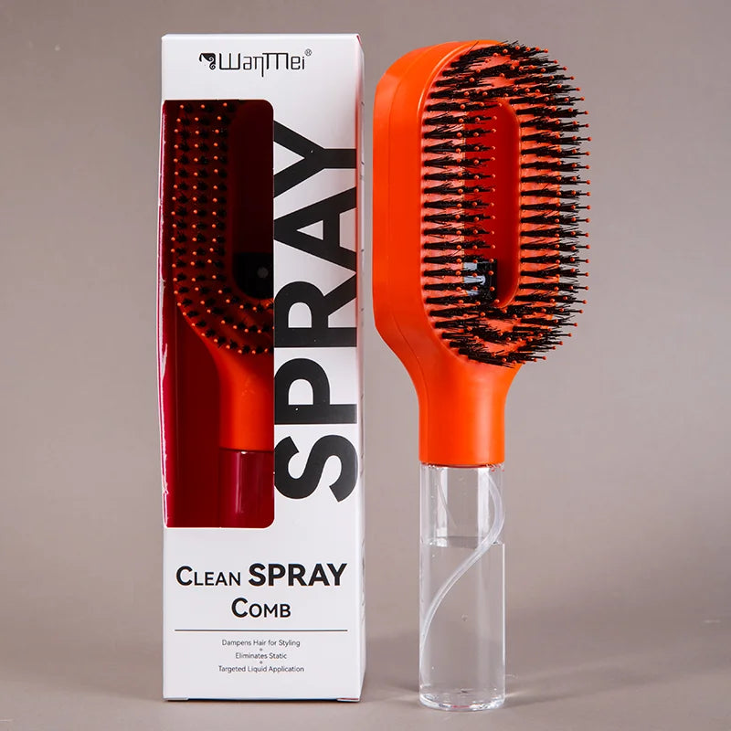 Brosse Spray 2-en-1 — Massage du Cuir Chevelu & Démêlant Antistatique