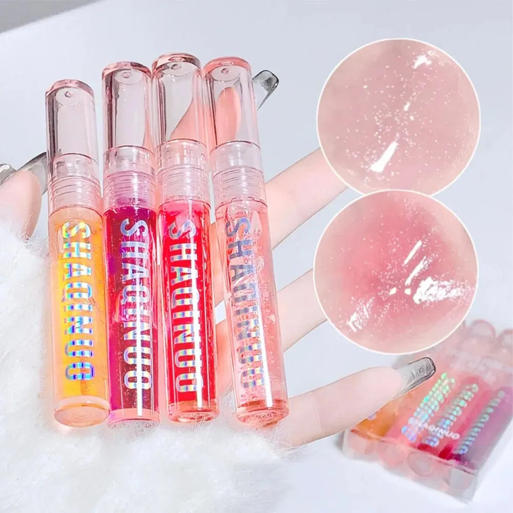 Coffret 4 gloss miroir – teintes nacrées vue de côté – Belleréelle