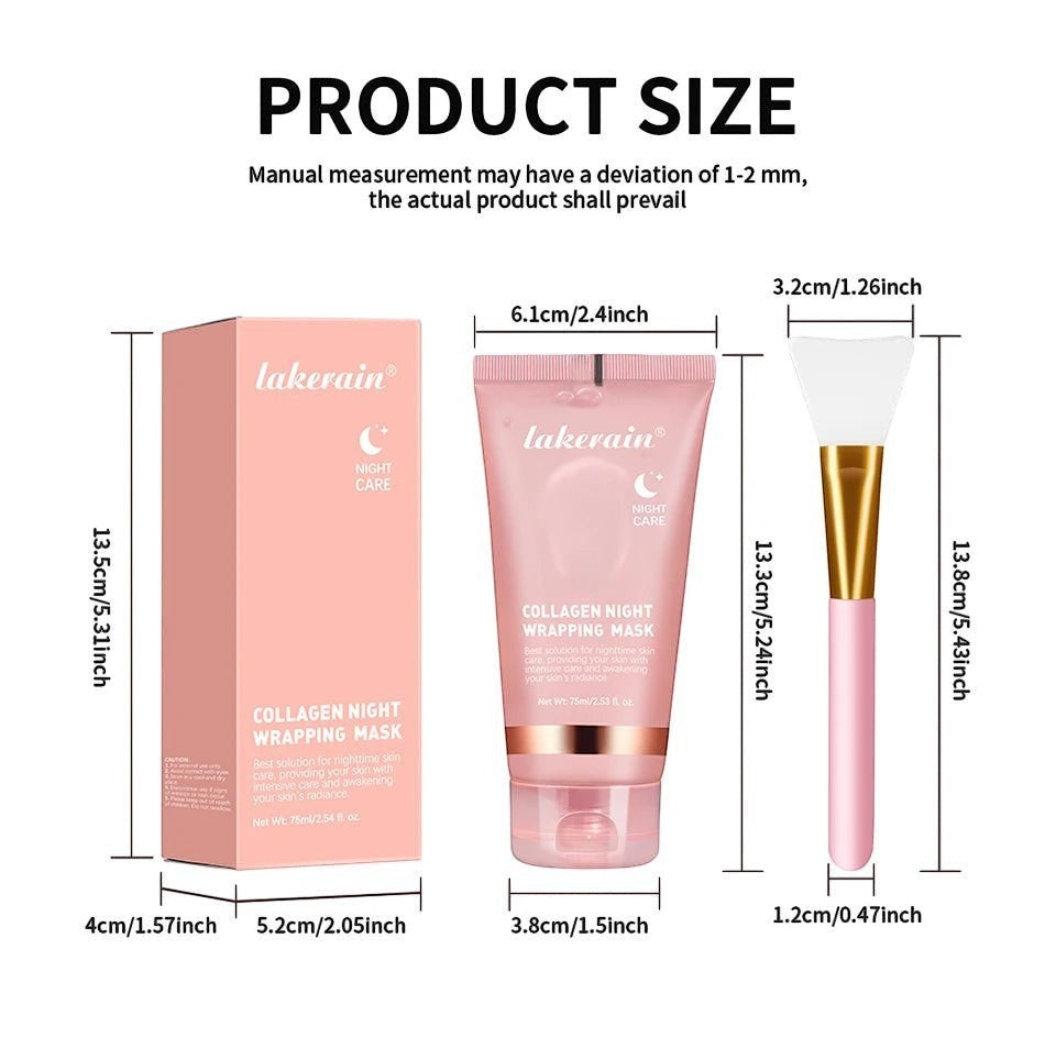 Belleréelle Masque Collagène Repulpant avec pinceau offert pour un rituel spa à domicile. Tube rose pâle.