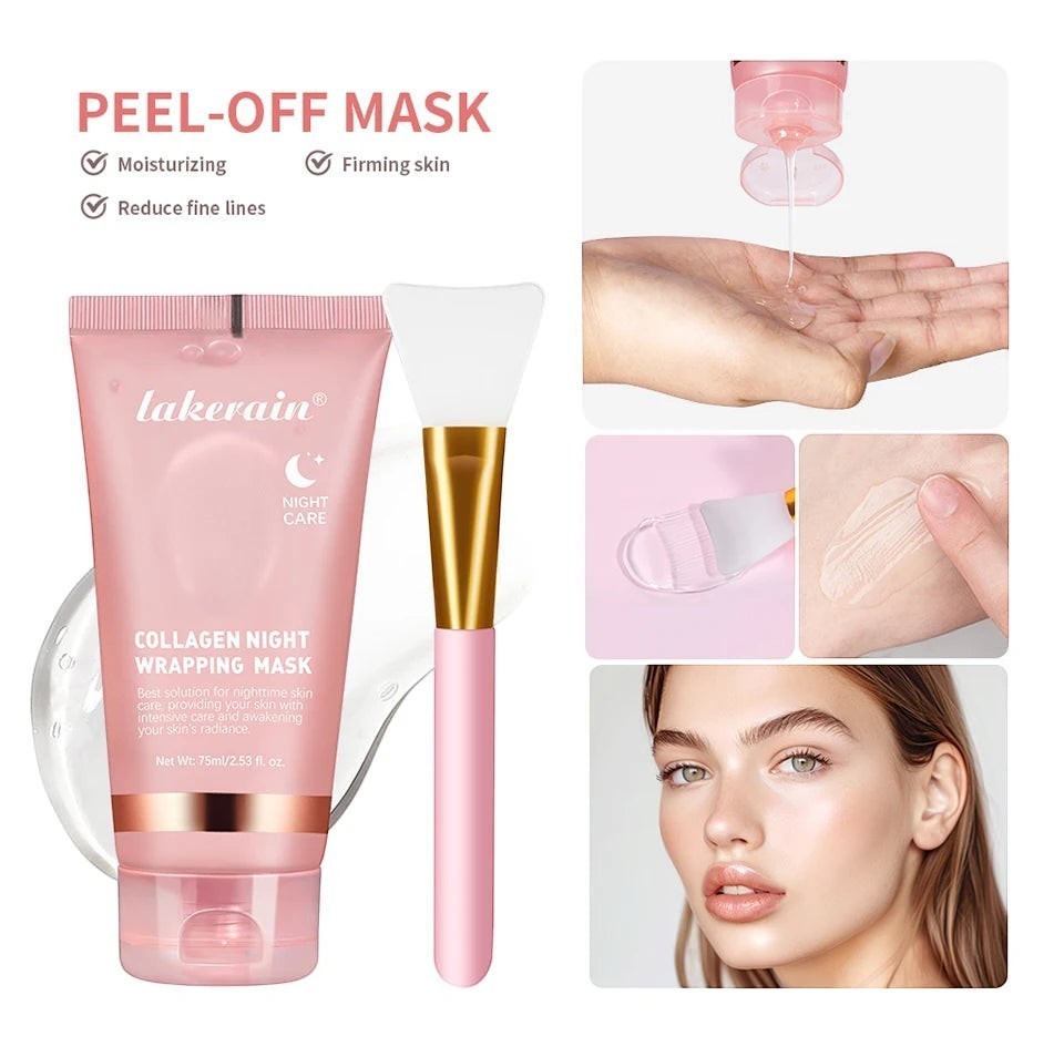 Belleréelle Masque Enveloppant Collagène Nuit pour le soin de la peau, hydratant et raffermissant, réduit les rides.