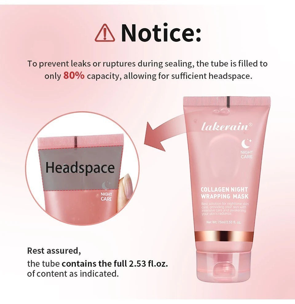 Belleréelle Masque Collagène Repulpant avec pinceau, soin nuit pour peau ferme et lumineuse.