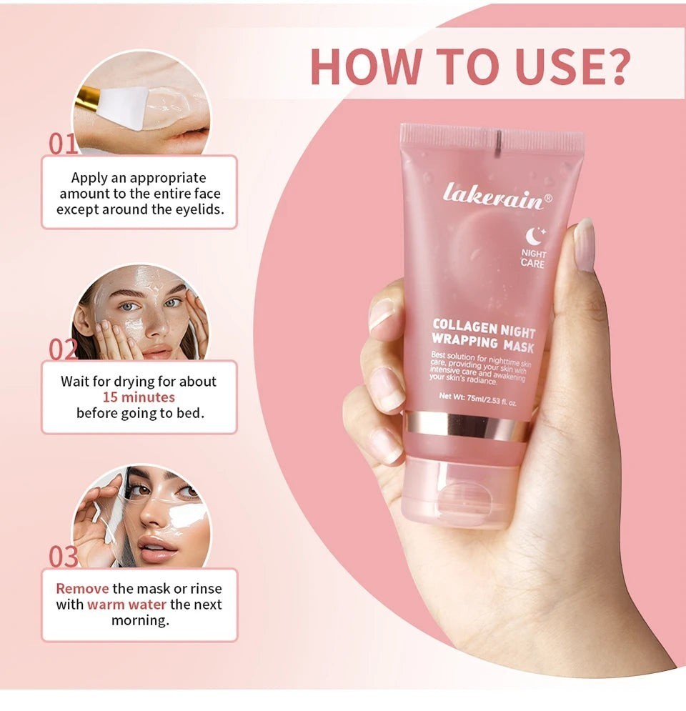 Belleréelle Masque Collagène Repulpant avec pinceau, soin spa à domicile pour raffermir et illuminer la peau.