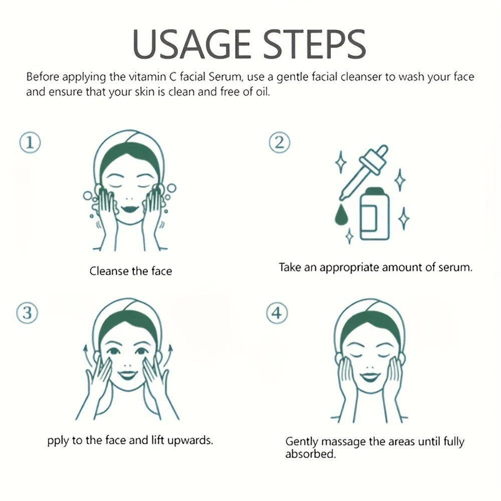 Belleréelle Sérum Jour et Nuit Anti-Âge : étapes d'utilisation, nettoyage, application et massage du visage pour une peau jeune.