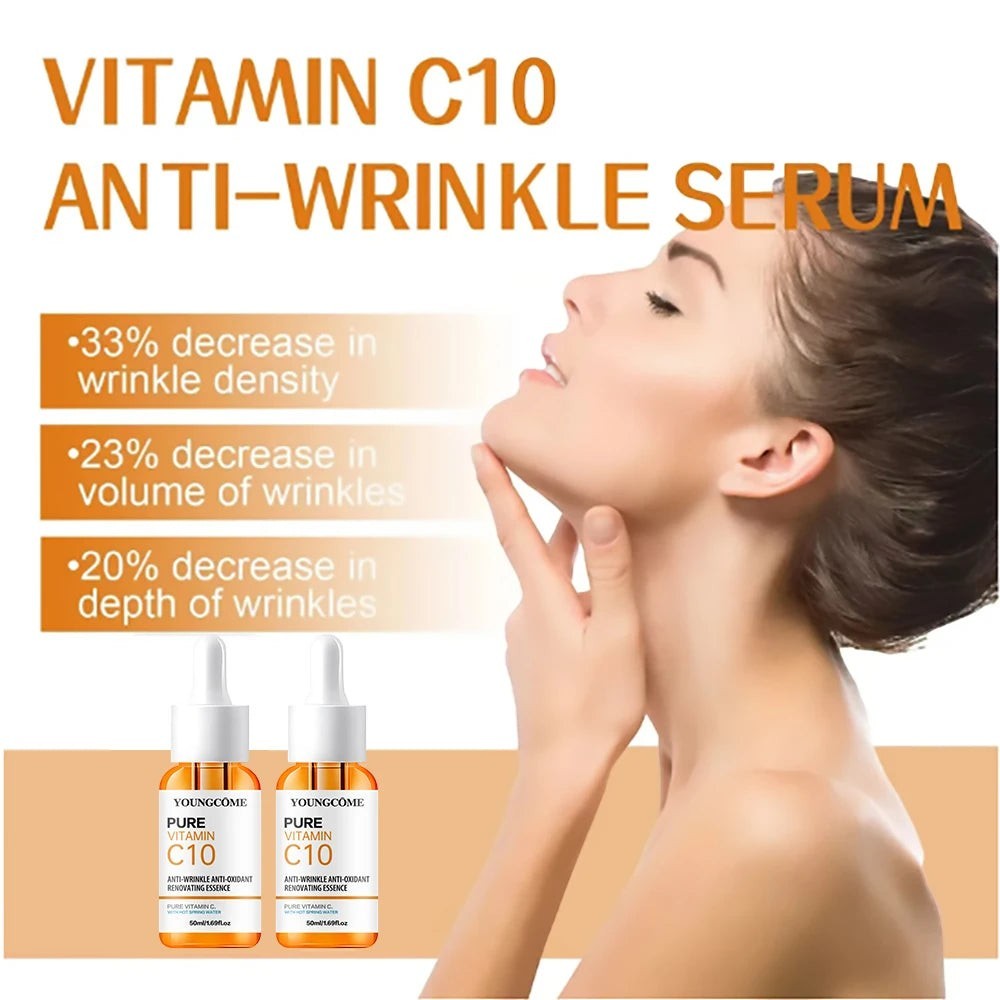 Belleréelle Sérum Visage Revitalisant à la Vitamine C, anti-rides, peau éclatante et rajeunie. Flacon compte-gouttes en verre.