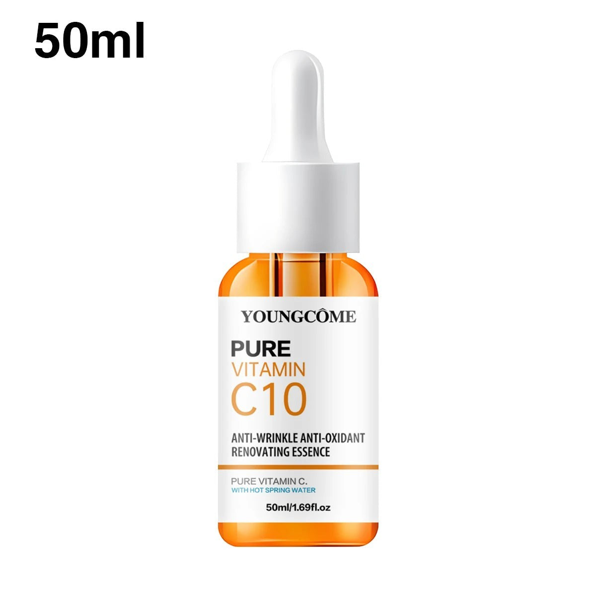 Belleréelle Sérum Visage Revitalisant à la Vitamine C 10% pour peau éclatante et anti-rides, flacon compte-gouttes 50ml.