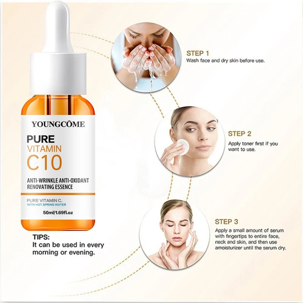 Belleréelle Sérum Visage Revitalisant à la Vitamine C, flacon orange avec pipette, 50ml. Anti-rides, anti-oxydant.